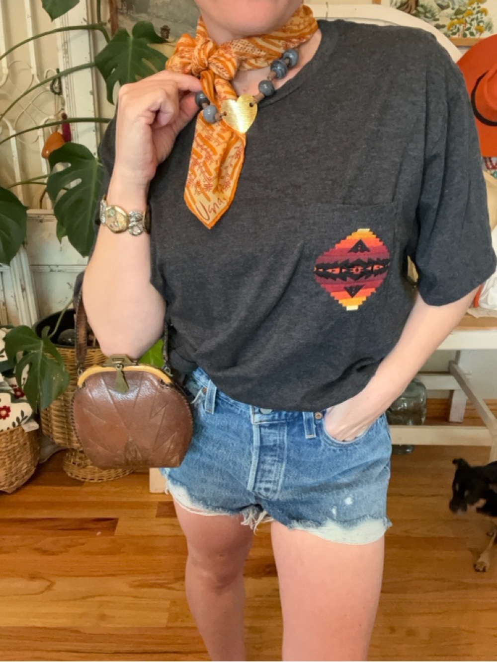 Pendleton Harding Star T-shirt geometric southwest pattern on the chest pocket